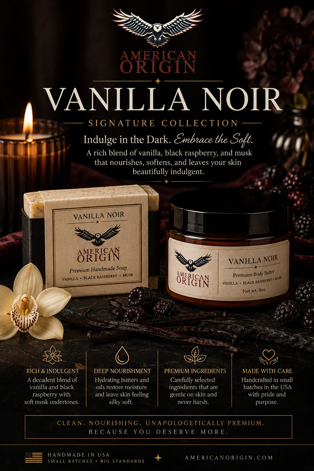 Vanilla Noir Body Butter 8 oz
